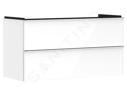 Hansgrohe Xelu Q - Umyvadlová skříňka, 63x118x50 cm, 2 zásuvky, lesklá bílá/chrom 54035000