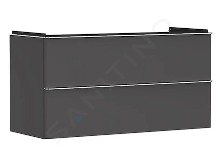 Hansgrohe Xelu Q - Umyvadlová skříňka, 63x118x50 cm, 2 zásuvky, matná šedá/chrom 54036000