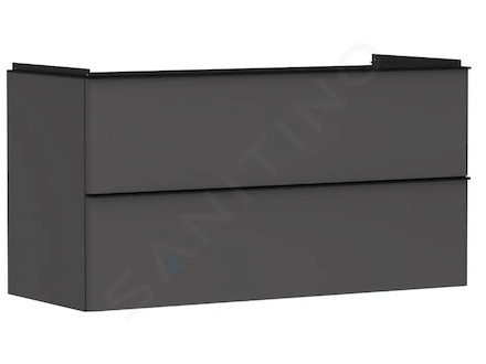 Hansgrohe Xelu Q - Umyvadlová skříňka, 63x118x50 cm, 2 zásuvky, matná šedá/matná černá 54036670