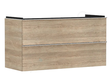 Hansgrohe Xelu Q - Umyvadlová skříňka, 63x118x50 cm, 2 zásuvky, přírodní dub/chrom 54037000