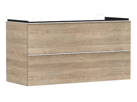 Hansgrohe Xelu Q - Umyvadlová skříňka, 63x118x50 cm, 2 zásuvky, přírodní dub/matná bílá 54037700