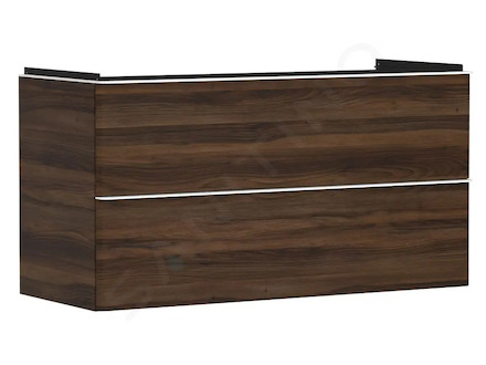 Hansgrohe Xelu Q - Umyvadlová skříňka, 63x118x50 cm, 2 zásuvky, tmavý ořech/matná bílá 54038700