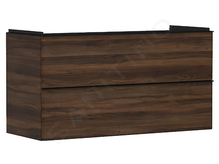 Hansgrohe Xelu Q - Umyvadlová skříňka, 63x118x50 cm, 2 zásuvky, tmavý ořech/matná černá 54038670