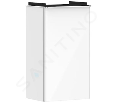 Hansgrohe Xelu Q - Umyvadlová skříňka, 63x34x27 cm, 1 dvířka, panty vlevo, lesklá bílá/chrom 54011000