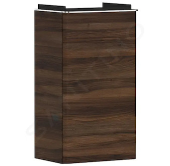 Hansgrohe Xelu Q - Umyvadlová skříňka, 63x34x27 cm, 1 dvířka, panty vlevo, tmavý ořech/chrom 54014000