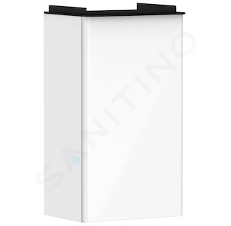 Hansgrohe Xelu Q - Umyvadlová skříňka, 63x34x27 cm, 1 dvířka, panty vpravo, lesklá bílá/matná černá 54015670
