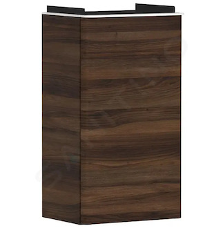 Hansgrohe Xelu Q - Umyvadlová skříňka, 63x34x27 cm, 1 dvířka, panty vpravo, tmavý ořech/matná bílá 54018700