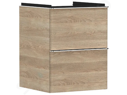 Hansgrohe Xelu Q - Umyvadlová skříňka, 63x48x50 cm, 2 zásuvky, přírodní dub/chrom 54021000