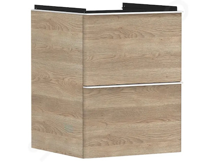 Hansgrohe Xelu Q - Umyvadlová skříňka, 63x48x50 cm, 2 zásuvky, přírodní dub/matná bílá 54021700