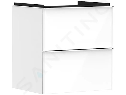 Hansgrohe Xelu Q - Umyvadlová skříňka, 63x58x50 cm, 2 zásuvky, lesklá bílá/chrom 54023000
