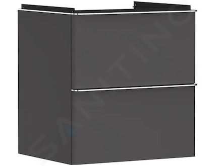 Hansgrohe Xelu Q - Umyvadlová skříňka, 63x58x50 cm, 2 zásuvky, matná šedá/chrom 54024000