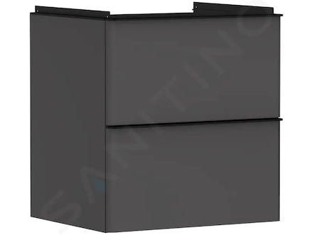 Hansgrohe Xelu Q - Umyvadlová skříňka, 63x58x50 cm, 2 zásuvky, matná šedá/matná černá 54024670