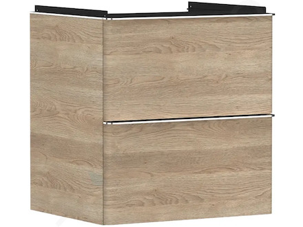 Hansgrohe Xelu Q - Umyvadlová skříňka, 63x58x50 cm, 2 zásuvky, přírodní dub/chrom 54025000