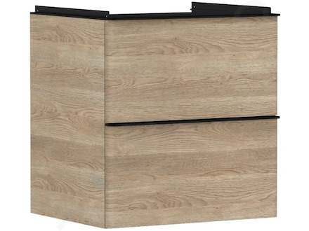 Hansgrohe Xelu Q - Umyvadlová skříňka, 63x58x50 cm, 2 zásuvky, přírodní dub/matná černá 54025670