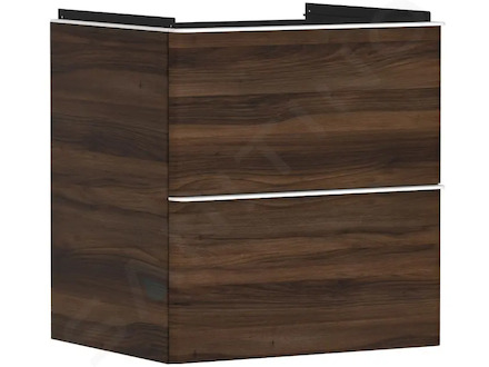 Hansgrohe Xelu Q - Umyvadlová skříňka, 63x58x50 cm, 2 zásuvky, tmavý ořech/matná bílá 54026700