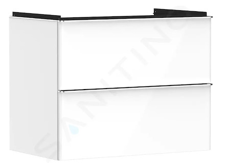 Hansgrohe Xelu Q - Umyvadlová skříňka, 63x78x50 cm, 2 zásuvky, lesklá bílá/chrom 54027000