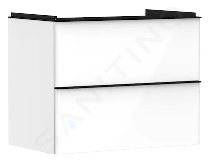 Hansgrohe Xelu Q - Umyvadlová skříňka, 63x78x50 cm, 2 zásuvky, lesklá bílá/matná černá 54027670