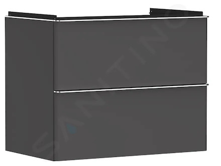 Hansgrohe Xelu Q - Umyvadlová skříňka, 63x78x50 cm, 2 zásuvky, matná šedá/chrom 54028000