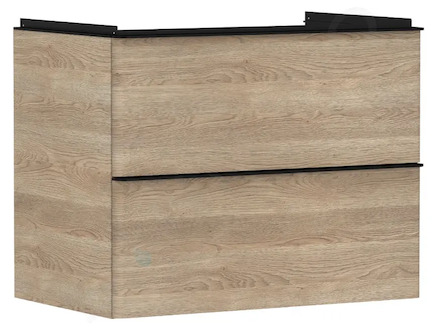 Hansgrohe Xelu Q - Umyvadlová skříňka, 63x78x50 cm, 2 zásuvky, přírodní dub/matná černá 54029670