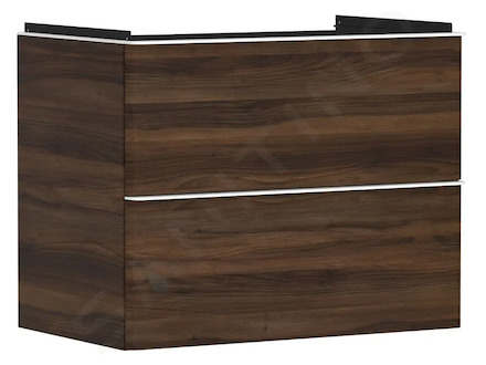 Hansgrohe Xelu Q - Umyvadlová skříňka, 63x78x50 cm, 2 zásuvky, tmavý ořech/matná bílá 54030700