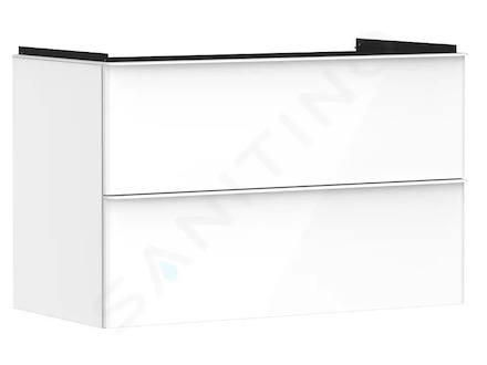 Hansgrohe Xelu Q - Umyvadlová skříňka, 63x98x50 cm, 2 zásuvky, lesklá bílá/matná bílá 54031700