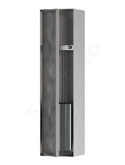Hansgrohe XtraStoris Rock - Podomítkový box na WC štětku, s policí, kartáčovaná ocel 56060800