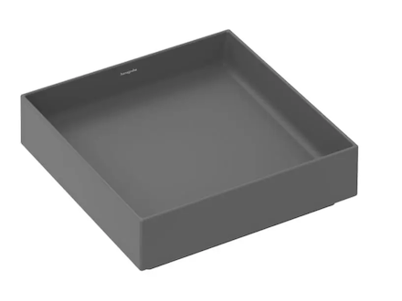 Hansgrohe Xuniva Evo E - Umyvadlo na desku, 40x40 cm, bez přepadu, bez otvoru pro baterii, matná šedá 60324760