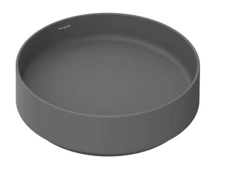 Hansgrohe Xuniva Evo S - Umyvadlo na desku, průměr 40 cm, bez přepadu, bez otvoru pro baterii, matná šedá 60323760