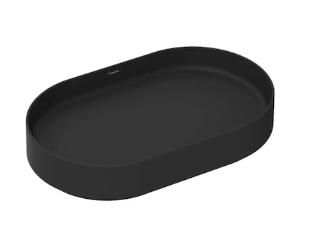 Hansgrohe Xuniva Evo U - Umyvadlo na desku, 65x40 cm, bez přepadu, bez otvoru pro baterii, matná černá 60325670