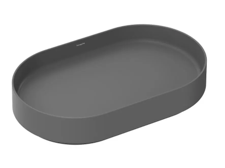 Hansgrohe Xuniva Evo U - Umyvadlo na desku, 65x40 cm, bez přepadu, bez otvoru pro baterii, matná šedá 60325760