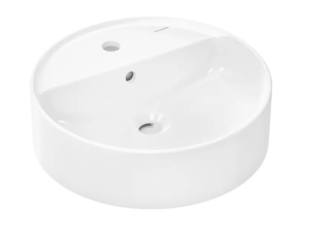 Hansgrohe Xuniva S - Umývátko na desku, průměr 45 cm, s přepadem, otvor pro baterii, bílá 60169450