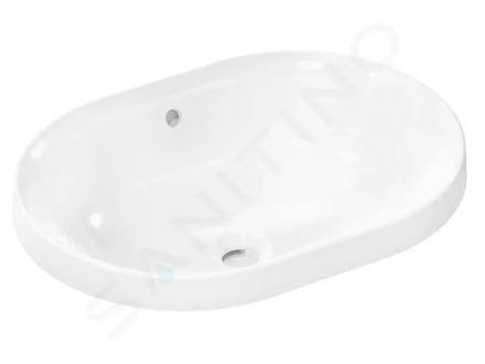 Hansgrohe Xuniva U - Umyvadlo, 55x40 cm, s přepadem, bez otvoru pro baterii, SmartClean, bílá 61062450
