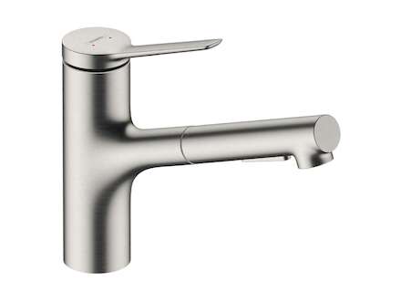 Hansgrohe Zesis M33 - Dřezová baterie 150, s výsuvnou sprškou, vzhled nerezu 74800800