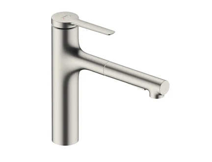 Hansgrohe Zesis M33 - Dřezová baterie 160, s výsuvnou sprškou s přepínačem, vzhled nerezu 74801800