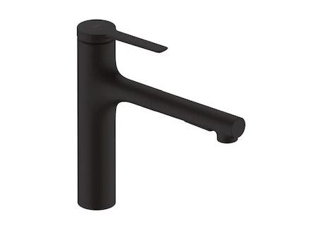 Hansgrohe Zesis M33 - Dřezová baterie 160, s výsuvnou sprškou, sBox lite, matná černá 74804670