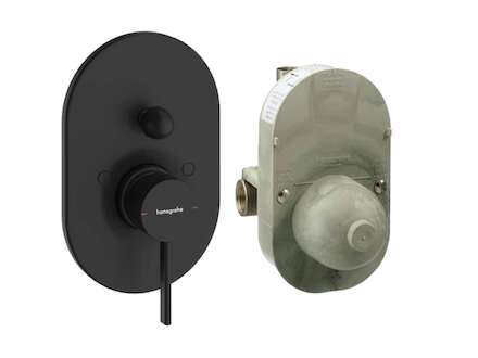 Hansgrohe Zesis S - Baterie pod omítku, pro 2 spotřebiče, s tělesem, matná černá 74418670