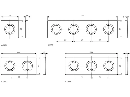Ideal Standard Archimodule - Krycí 4-otvorová rozeta 100 x 349 mm, chrom A963735AA