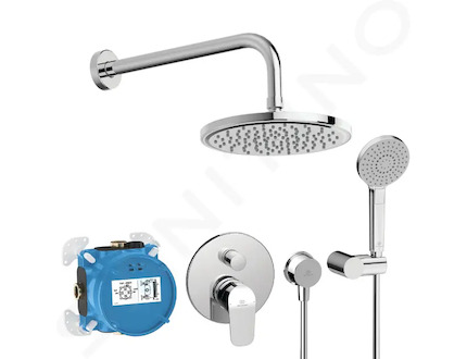 Ideal Standard CeraFlex - Sprchový set s baterií pod omítku, s tělesem, 3 proudy, průměr 20 cm, chrom BD191AA