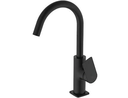 Ideal Standard Ceralife C - Umyvadlová baterie s otočným výtokem a výpustí Click-Clack, hedvábná černá BE054XG