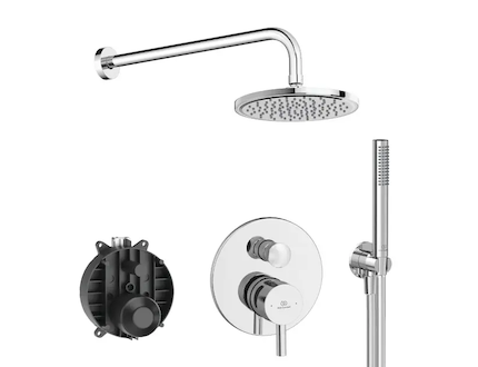 Ideal Standard CeraLine - Sprchový set s baterií pod omítku, s tělesem, průměr 20 cm, chrom BD192AA