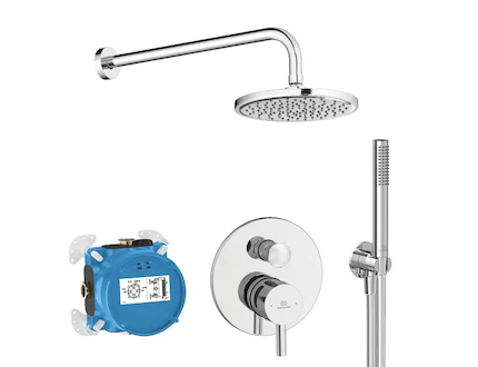 Ideal Standard CeraLine - Sprchový set s baterií pod omítku, s tělesem, průměr 20 cm, chrom BD193AA