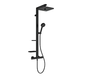 Ideal Standard Ceratherm ALU+ - Sprchový set s termostatem, 26x26 cm, 2 proudy, hedvábná černá BE210XG