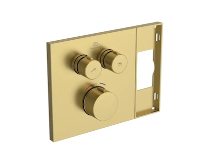 Ideal Standard Ceratherm Navigo Solos - Termostatická baterie pod omítku, pro 2 spotřebiče, kartáčované zlato A7894A2