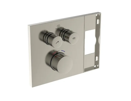 Ideal Standard Ceratherm Navigo Solos - Termostatická baterie pod omítku, pro 2 spotřebiče, Silver Storm A7894GN