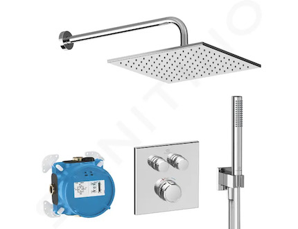Ideal Standard CeraTherm Navigo - Sprchový set s termostatem pod omítku, s tělesem, 30x30 cm, chrom A7773AA