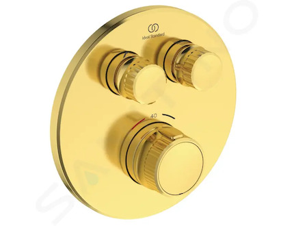 Ideal Standard CeraTherm Navigo - Termostatická sprchová baterie pod omítku pro 2 spotřebiče, Brushed Gold A7296A2