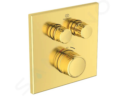 Ideal Standard CeraTherm Navigo - Termostatická sprchová baterie pod omítku pro 2 spotřebiče, Brushed Gold A7302A2
