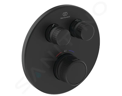 Ideal Standard CeraTherm Navigo - Termostatická sprchová baterie pod omítku pro 2 spotřebiče, hedvábná černá A7296XG