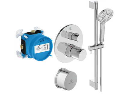 Ideal Standard CeraTherm - Sprchový set s termostatem pod omítku, s tělesem, 3 proudy, chrom A7598AA