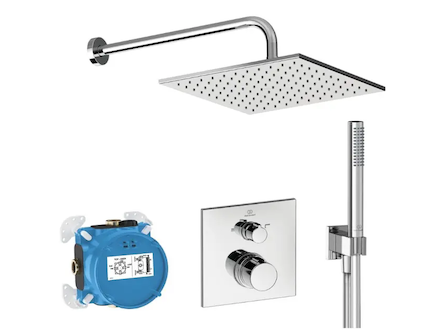 Ideal Standard CeraTherm - Sprchový set s termostatem pod omítku, s tělesem, 30x30 cm, chrom A7572AA